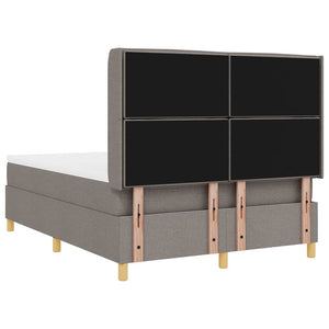 vidaXL Box Spring Bed with LED Strip Lights Taupe 140 x 200 cm Fabric