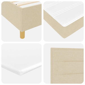 vidaXL Fabric Box Spring Bed with LED Strips Cream 140 x 200 cm