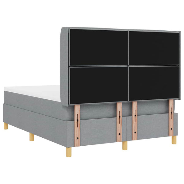 vidaXL Box Spring Bed with LED Strip Lights Light Grey 160 x 200 cm Fabric