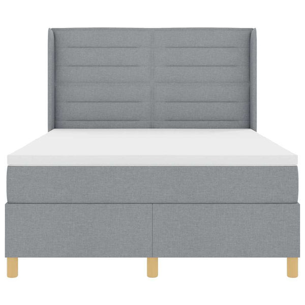 vidaXL Box Spring Bed with LED Strip Lights Light Grey 160 x 200 cm Fabric