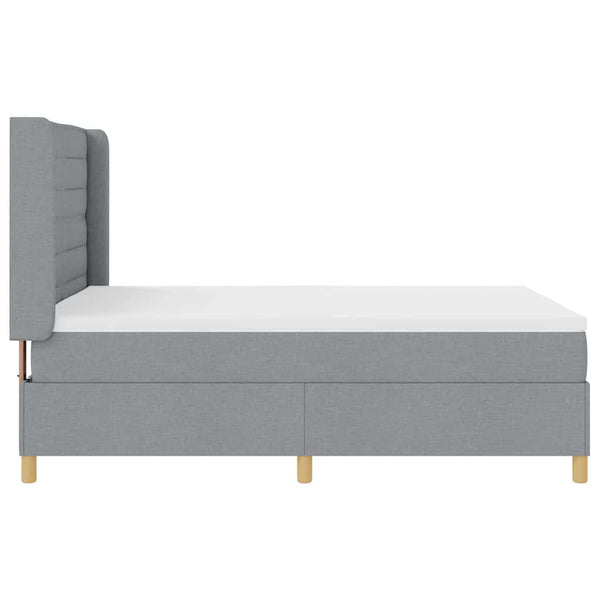 vidaXL Box Spring Bed with LED Strip Lights Light Grey 160 x 200 cm Fabric