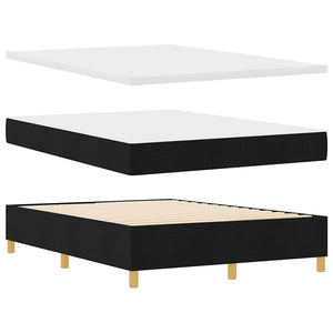 vidaXL Box Spring Bed with LED Strip Lights Black 160 x 200 cm Fabric