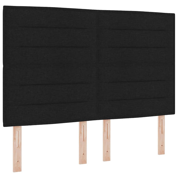 vidaXL Box Spring Bed with LED Strip Lights Black 160 x 200 cm Fabric