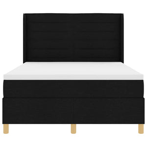 vidaXL Box Spring Bed with LED Strip Lights Black 160 x 200 cm Fabric