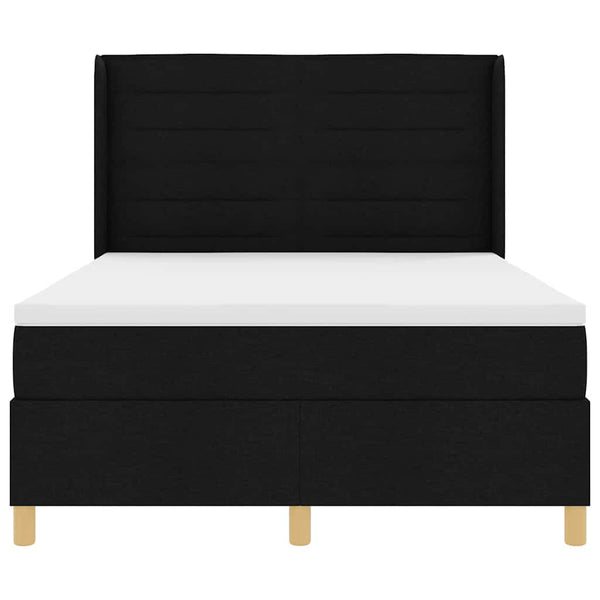 vidaXL Box Spring Bed with LED Strip Lights Black 160 x 200 cm Fabric