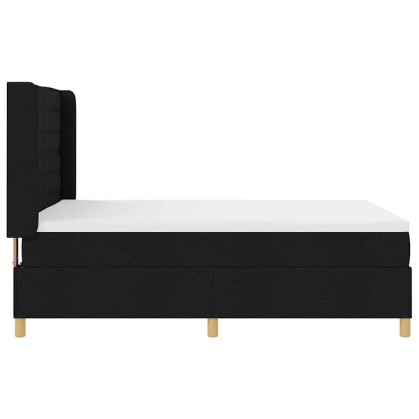 vidaXL Box Spring Bed with LED Strip Lights Black 160 x 200 cm Fabric