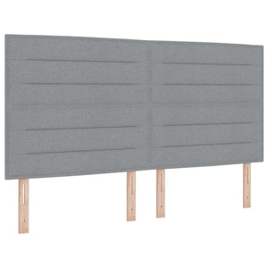 vidaXL Box Spring Bed with LED Light Strips Light Grey 180 x 200 cm Fabric