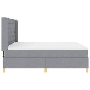 vidaXL Box Spring Bed with LED Light Strips Light Grey 180 x 200 cm Fabric