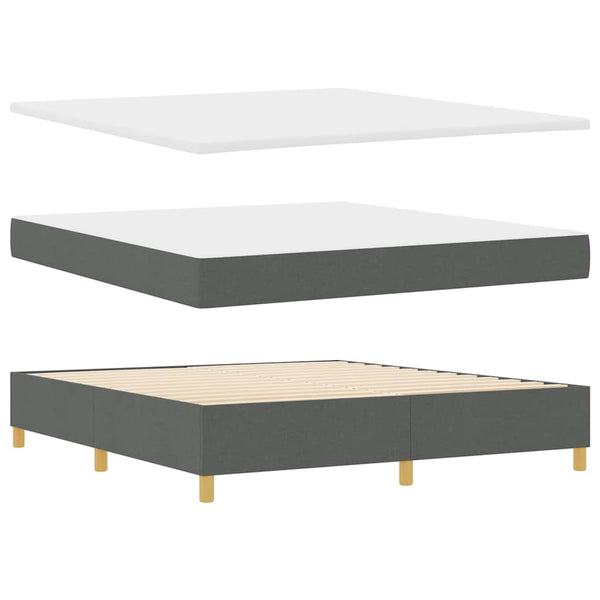 vidaXL Box Spring Bed with LED Strip Lights Grey 180 x 200 cm Fabric