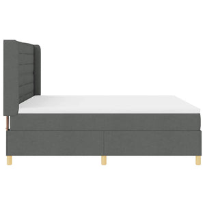 vidaXL Box Spring Bed with LED Strip Lights Grey 180 x 200 cm Fabric