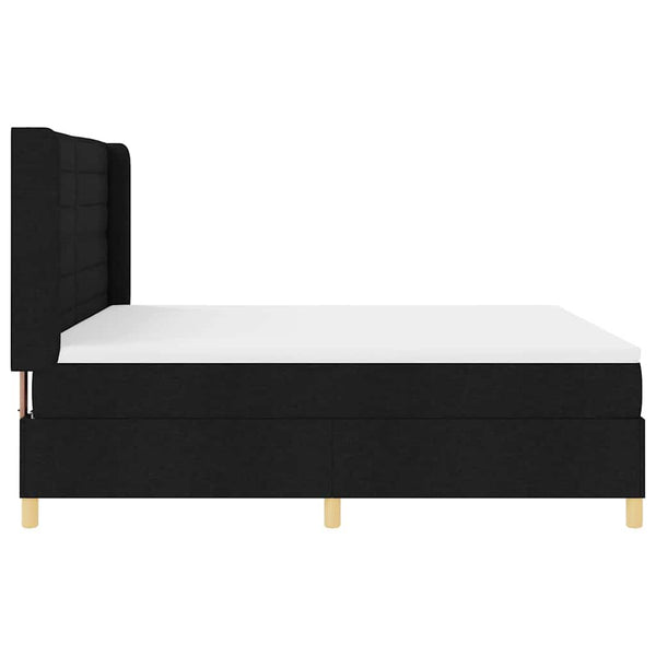 vidaXL Box Spring Bed with LED Strip Lights Black 180 x 200 cm Fabric