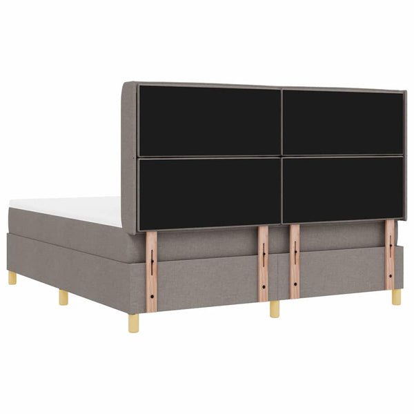 vidaXL Box spring bed with LED strip lights Taupe 180 x 200 cm Fabric
