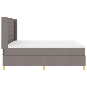 vidaXL Box spring bed with LED strip lights Taupe 180 x 200 cm Fabric