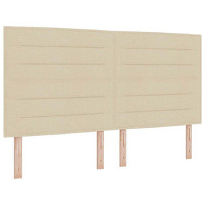 vidaXL Box Spring Bed with LED Light Strips Cream 180 x 200 cm Fabric