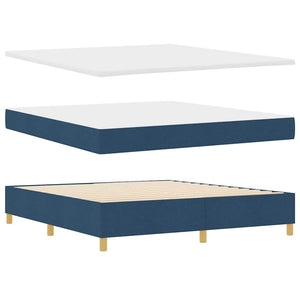 vidaXL Box Spring Bed with LED Strip Lights Blue 180 x 200 cm Fabric