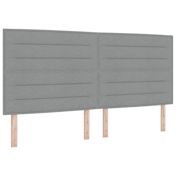 vidaXL Box Spring Bed with LED Light Strips Light Grey 200 x 200 cm Fabric