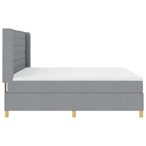 vidaXL Box Spring Bed with LED Light Strips Light Grey 200 x 200 cm Fabric