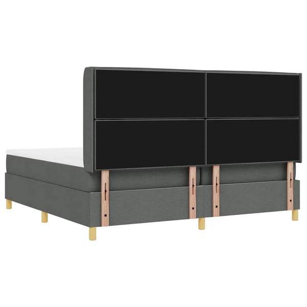 vidaXL Box Spring Bed with Mattress with LED Grey 200 x 200 cm Fabric