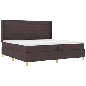 vidaXL Box Spring Bed with Mattress with LED Brown 200 x 200 cm Fabric