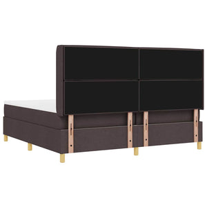 vidaXL Box Spring Bed with Mattress with LED Brown 200 x 200 cm Fabric