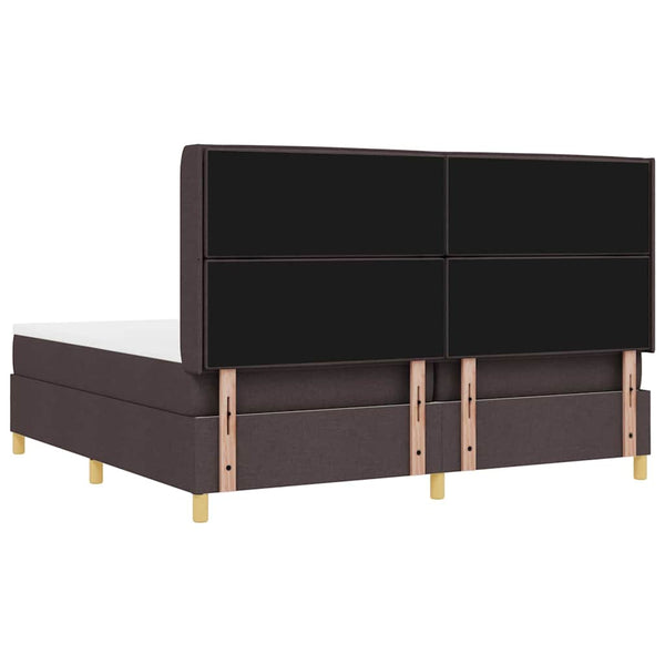 vidaXL Box Spring Bed with Mattress with LED Brown 200 x 200 cm Fabric