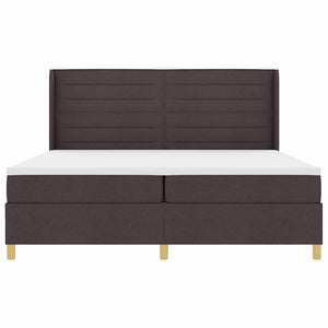 vidaXL Box Spring Bed with Mattress with LED Brown 200 x 200 cm Fabric