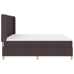vidaXL Box Spring Bed with Mattress with LED Brown 200 x 200 cm Fabric