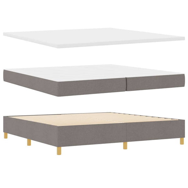 vidaXL Box Spring Bed with LED Strips Taupe 200 x 200 cm Fabric
