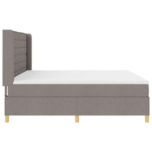 vidaXL Box Spring Bed with LED Strips Taupe 200 x 200 cm Fabric