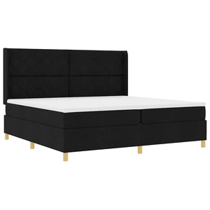 vidaXL Fabric Box Spring Bed with LED Strips Black 200 x 200 cm