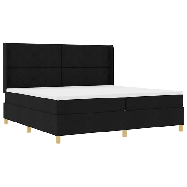 vidaXL Fabric Box Spring Bed with LED Strips Black 200 x 200 cm