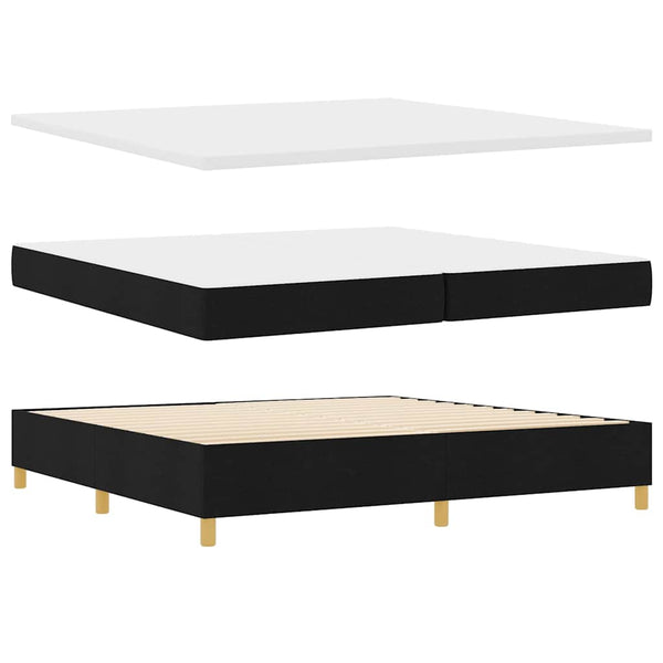 vidaXL Fabric Box Spring Bed with LED Strips Black 200 x 200 cm