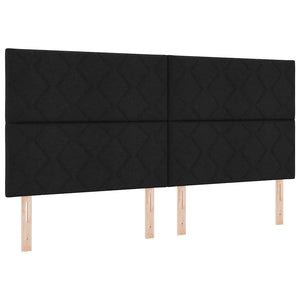 vidaXL Fabric Box Spring Bed with LED Strips Black 200 x 200 cm