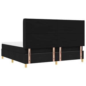 vidaXL Fabric Box Spring Bed with LED Strips Black 200 x 200 cm