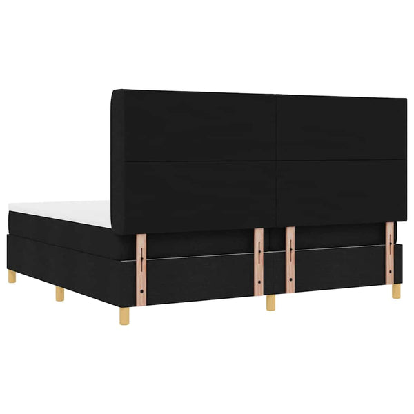 vidaXL Fabric Box Spring Bed with LED Strips Black 200 x 200 cm