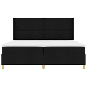 vidaXL Fabric Box Spring Bed with LED Strips Black 200 x 200 cm