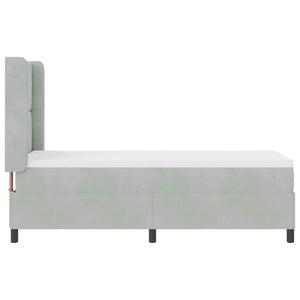vidaXL Box Spring Bed with Mattress with LED Light Grey 80 x 200 cm Velvet