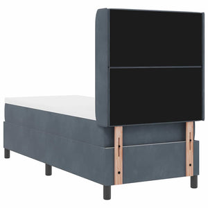 vidaXL Box Spring Bed with Mattress with LED Dark Gray 80 x 200 cm Velvet