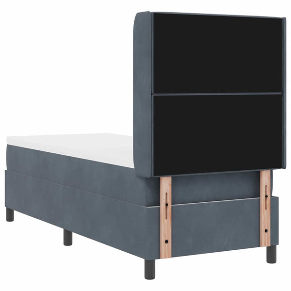 vidaXL Box Spring Bed with Mattress with LED Dark Gray 80 x 200 cm Velvet
