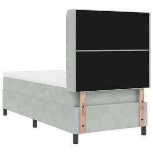 vidaXL Box Spring Bed with Mattress with LED Light Grey 100 x 200 cm Velvet
