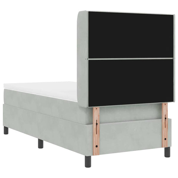 vidaXL Box Spring Bed with Mattress with LED Light Grey 100 x 200 cm Velvet