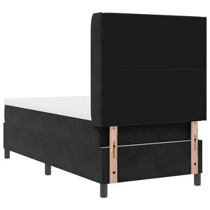 vidaXL Box Spring Bed with Mattress and LED Black 100 x 200 cm Velvet