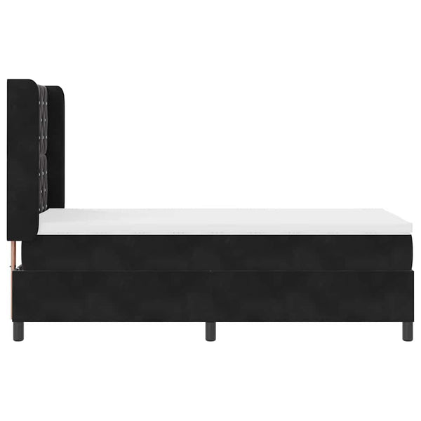vidaXL Box Spring Bed with Mattress and LED Black 100 x 200 cm Velvet