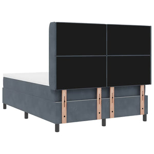 vidaXL Box Spring Bed with LED Strips Dark Grey 140 x 190 cm Velvet