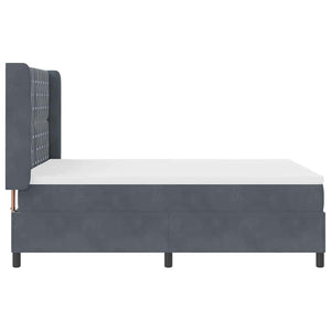 vidaXL Box Spring Bed with LED Strips Dark Grey 140 x 190 cm Velvet