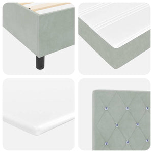 vidaXL Box Spring Bed with Mattress with LED Light Gray 160 x 200 cm Velvet