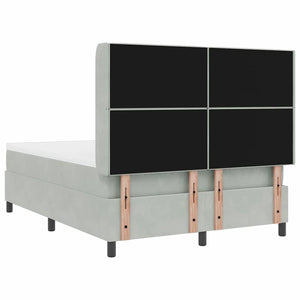 vidaXL Box Spring Bed with Mattress with LED Light Gray 160 x 200 cm Velvet