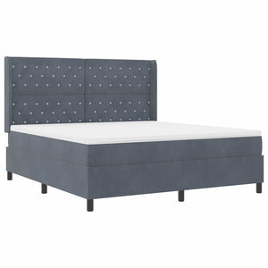 vidaXL Box Spring Bed with Mattress with LED Dark Gray 180 x 200 cm Velvet
