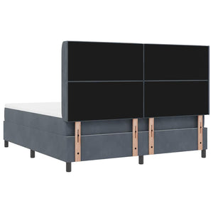 vidaXL Box Spring Bed with Mattress with LED Dark Gray 180 x 200 cm Velvet