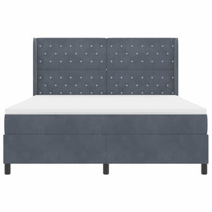 vidaXL Box Spring Bed with Mattress with LED Dark Gray 180 x 200 cm Velvet